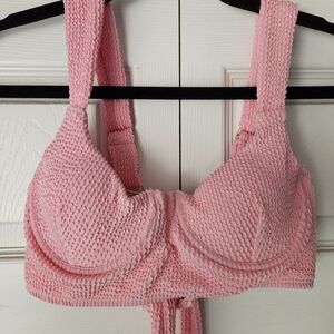 Pink Lily Pink Textured Underwire Swimsuit